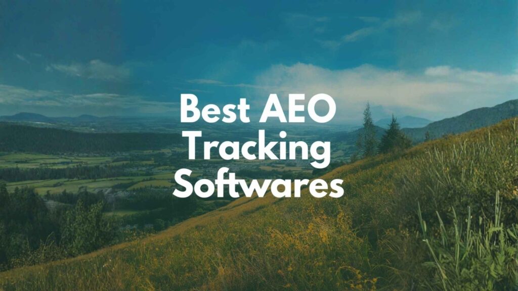 An illustration showing AEO checking software interface with charts and Answer Box icons