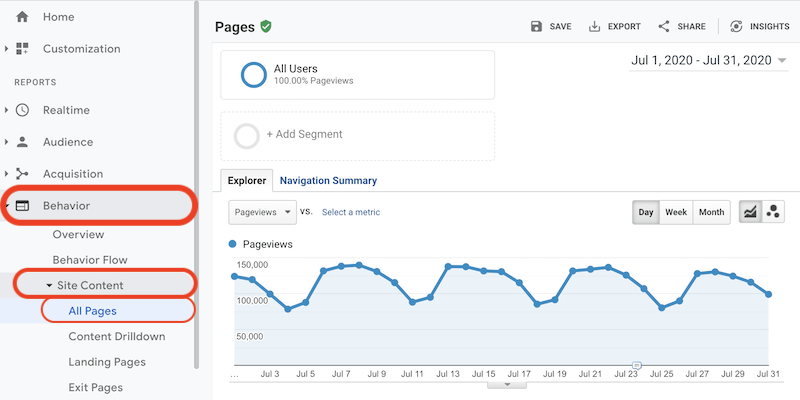 how20to20find20broken20links20using20google20analytics behavior site20content all20pages