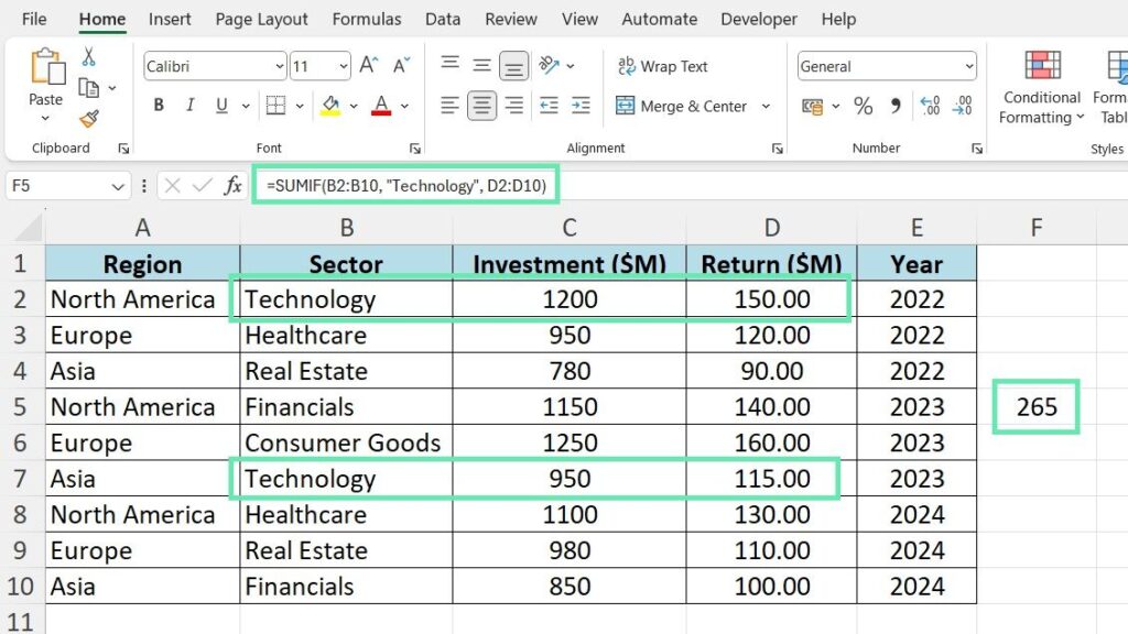 summarize data sumif sumifs